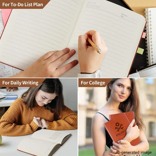 Vista 6 de Cuaderno de cuero con definición de ingeniero de regalo para ingeniero, nuevo regalo para pasador con licencia, regalo para estudiantes