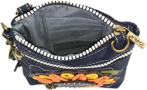 Vista 5 de CHALA Bolso cruzado RFID para teléfono celular, bolso multicolor de nailon y piel sintética para mujer, con correa ajustable