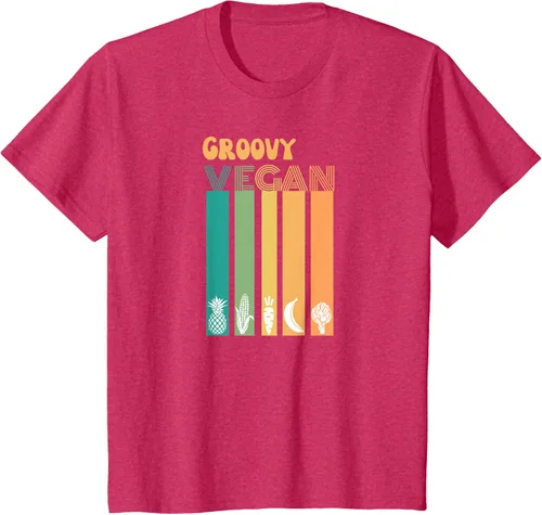 Vista 75 de Groovy Vegan Retro Vintage Cool Veggies 70 80 Flower Power Camiseta, Negro