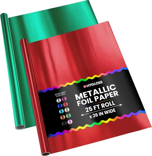 Vista 20 de Hygloss Products - Papel de aluminio metálico brillante, hojas de 20 x 26 pulgadas para artes, manualidades y envoltura de Navidad