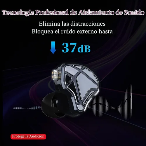 Vista 4 de KZ Axas - Auriculares USB-C para juegos con micrófono, FPS IEM, 4 modos DSP Negro