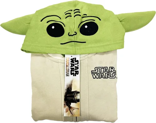 Vista 4 de Star Wars Mandalorian Grogu Zip-Up Hoodie for Toddler Size Adorable and Cozy Little Kids Jacket with Baby Yoda Face & Ear