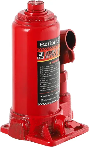 Vista 7 de Gato de botella de doble pistón de 3 toneladas, rango de elevación de 6-1/2" a 16-1/2", gato hidráulico de botella portátil con estuche