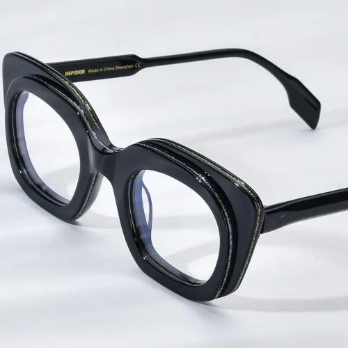 Vista 2 de HEPIDEM Marco de gafas de acetato en polvo para mujer, gafas ópticas ovaladas vintage