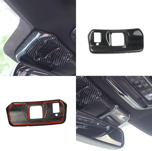 Vista 6 de Cubierta de panel de soporte de espejo retrovisor interior de fibra de carbono Accesorios para Ford F150 2021+