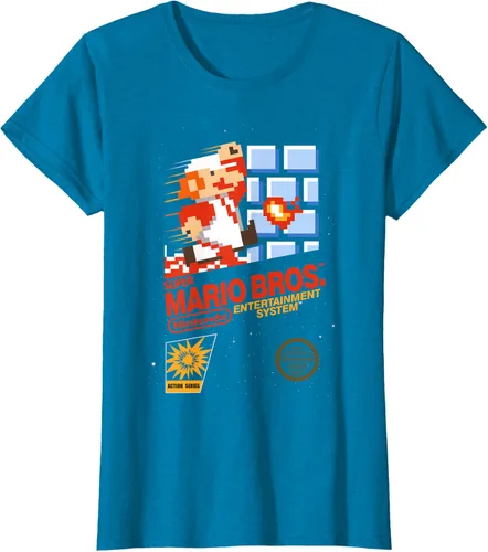 Vista 34 de Super Mario Dashin - Camiseta gráfica de acción, ajuste clásico, cuello redondo, color negro