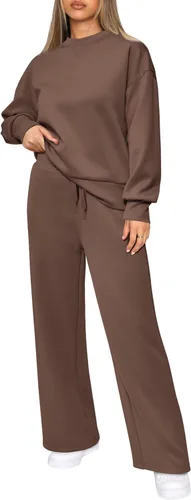 Vista 5 de PRETTYGARDEN Conjunto de 2 piezas para mujer, camiseta de manga larga y pantalones largos para otoño, conjunto de chándal