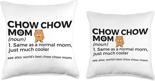Vista 3 de Chow Chow Lover Apparel World's Best Mom Definition Funny Chow Dog Throw Pillow, 16x16, Multicolor
