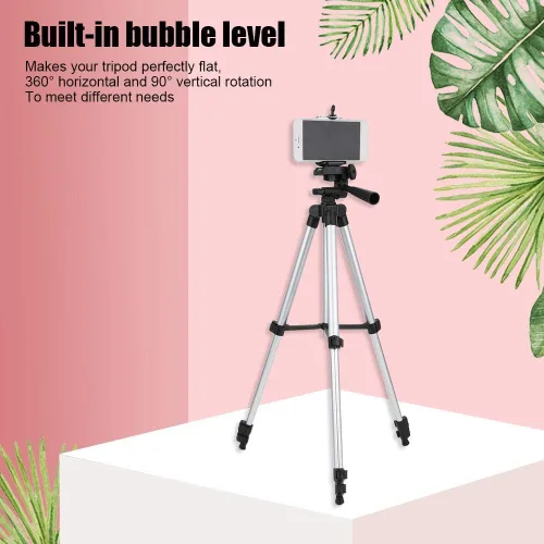 Vista 3 de Soporte de trípode para teléfono, trípode para selfie para teléfono celular con soporte para teléfono, trípode de viaje de aluminio extensible