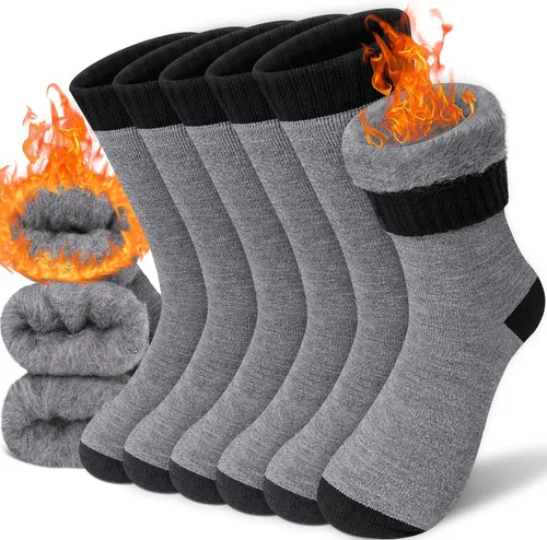 Vista 4 de Calcetines térmicos para hombre, calcetines cálidos de invierno para clima frío temperaturas extremas
