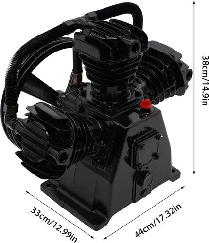 Vista 4 de Bomba de compresor de aire de servicio pesado 4-5HP, bomba de compresor de hierro fundido de 3 cilindros 10-12 CFM con filtros de aire triples