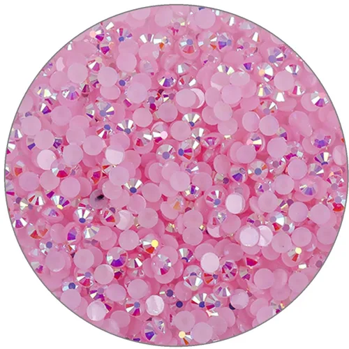 Vista 11 de 3000 piezas de diamantes de imitación de parte posterior plana SS6/2 mm de vidrio transparente AB, gemas redondas de cristal para arte de uñas