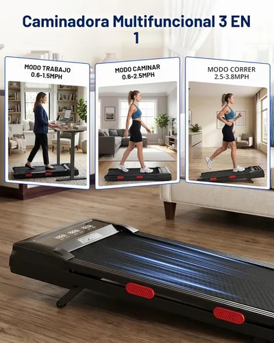 Vista 5 de Superun Walking Pad with 9% Auto Incline, Under Desk Treadmill for Home