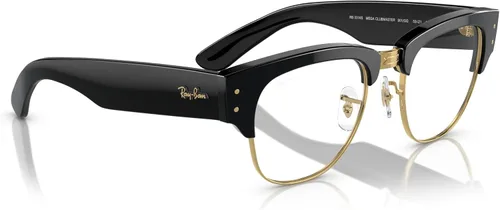Vista 6 de Ray-Ban Gafas de sol unisex negro sobre montura dorada, lentes transparentes/azules, 2.087 in