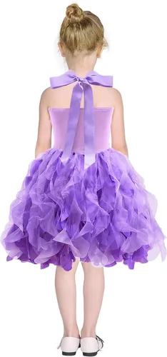 Vista 4 de Vestido tutú para niñas con lentejuelas brillantes de tul de princesa, fiesta de cumpleaños, baile de graduación, vestido deportivo para niñas