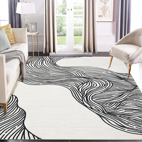 Vista 9 de GAOMON Alfombra moderna de 2 x 6 pies, alfombra suave de lana sintética, alfombra de entrada, contemporánea, antideslizante, alfombra larga