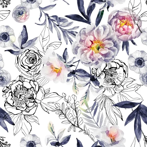 Vista 9 de Papel de contacto Boho negro de despegar y pegar con diseño de setas/caracoles/flores silvestres/mariposas, papel pintado extraíble decorativo