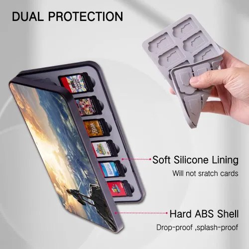Vista 2 de PERFECTSIGHT Funda para tarjetas de juego Switch para Nintendo Switch LiteSwitch OLED, bonita funda rígida Kawaii, portátil, delgada, compacta, NS