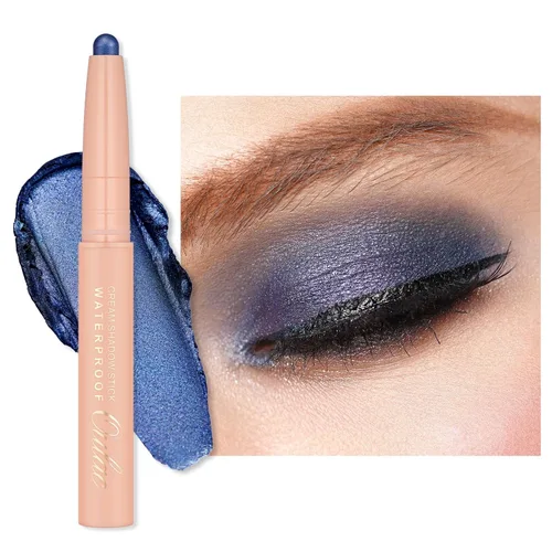 Vista 21 de Oulac Twist-Up Sombra de Ojos Brillante en Barra – Maquillaje de Ojos Vegano y Libre de Crueldad con Textura Cremoso y Mezclable, Resistente al 01