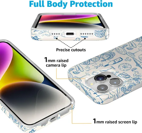 Vista 4 de Casely Funda para iPhone 15 Pro Amalfi Aperitivo Dolce Vita Compatible con MagSafe Diseño clásico ultrafino