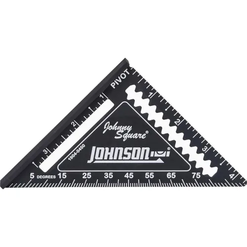 Vista 10 de Johnson Level & Tool 1904-0700V 7-1/4 pulgadas Johnny Square® MACH-1™ Smart Mark™ Rafter Square con vial nivel, negro