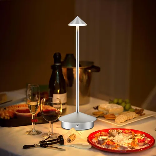Vista 8 de Paquete de 2 lámparas de mesa inalámbricas recargables, portátiles de 6000 mAh, funciona con pilas, lámpara de escritorio LED para exteriores