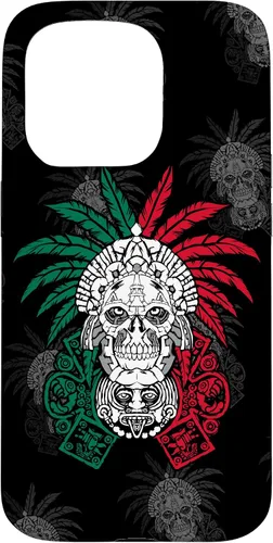 Vista 14 de Aztec Warrior Skull - Funda para iPhone 17, diseño de antepasados mexicanos