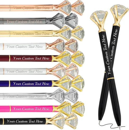 Vista 76 de Bolígrafos de diamante con cristal personalizado con nombre grabado a granel, bolígrafos de metal personalizados, bolígrafos de tinta negra, regalo