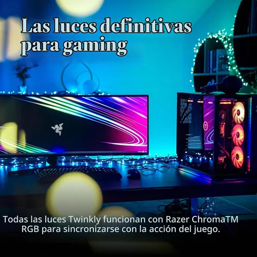 Vista 8 de Twinkly TWC400STP - Tira de 400 luces LED RGB multicolor, controladas por aplicación, para Navidad, con cable verde (19.5 pies), compatibles con IoT