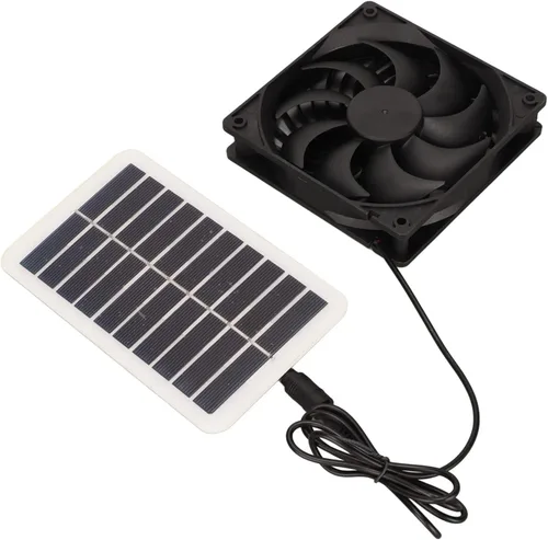 Vista 8 de plplaaoo - Kit de ventilador de panel solar, 100 W, 12 V, panel solar, ventilador de extractor de panel de energía solar de 15 W, ahorro de energía