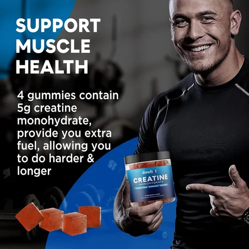 Vista 5 de Duwhot - Gomitas de monohidrato de creatina para hombres, 120