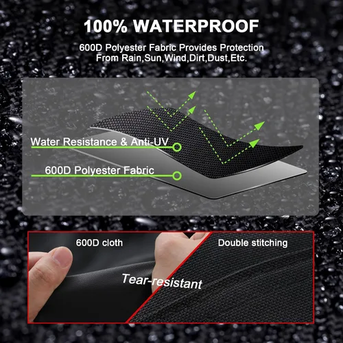 Vista 5 de Himal Outdoors Funda para cortacésped, poliéster 600D resistente al agua, protección UV, ajuste universal con cordón y funda de almacenamiento