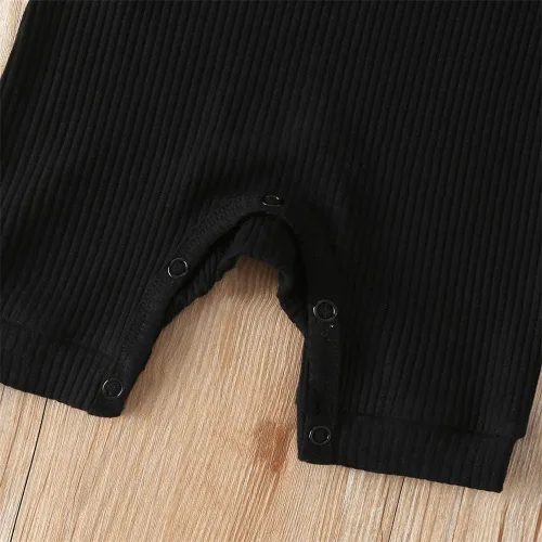 Vista 123 de Mameluco unisex de manga corta para bebé recién nacido, con botones, de una pieza, ropa de color sólido