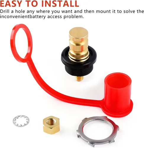 Vista 3 de Knoweasy Kit de poste de carga de batería de 250 A, terminales de puente remoto de 3/8 pulgadas con cubierta impermeable, clasificación de fuego V-0