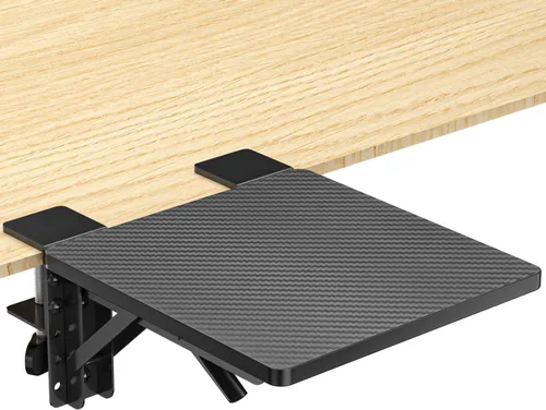 Vista 8 de Suptek DSF3LB - Extensor de escritorio de 9.5 x 23.6 pulgadas, soporte de muñeca, plataforma plegable para bandeja de teclado, adecuado para Negro