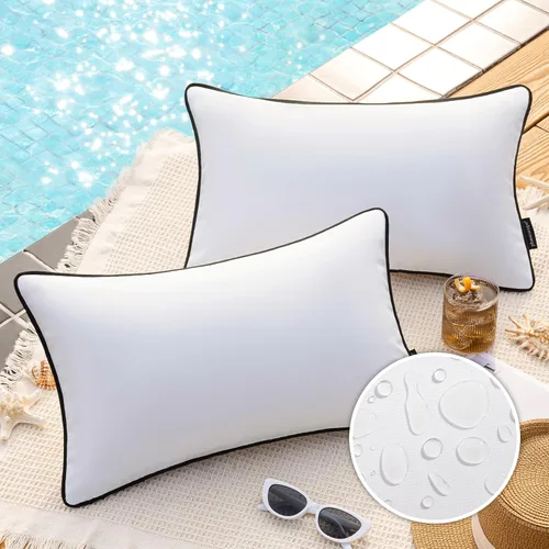 Vista 20 de Phantoscope - Juego de 2 fundas de almohada y cojín cuadradas decorativas, impermeables, para intemperie, sofás, carpas, 18 x 18 pulgadas