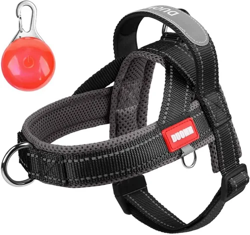 Vista 4 de Arnés para perro sin tirones con acolchado de malla transpirable, arnés reflectante ajustable a prueba de escape, arnés de chaleco para perro
