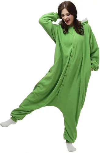 Vista 2 de Mike Wazowski - Disfraz de mameluco para mujeres y hombres adultos, unisex, para Halloween, fiesta, Navidad, pijamas de animales