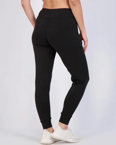 Vista 3 de Real Essentials Paquete de 3 pantalones deportivos con bolsillos para mujer, cintura alta, para entrenamiento, yoga, leggings atléticos cónicos
