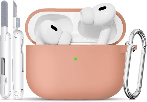 Vista 34 de Funda para AirPods Pro, funda de silicona suave compatible con Airpods Pro de 2ª/1ª generación para mujeres y niñas, con kit de limpieza y llavero 1