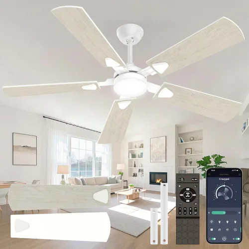 Vista 12 de Ventiladores de techo con luces, ventilador de techo moderno de perfil bajo de 42 pulgadas con luz y control remoto, 3CCT, motor CC reversible de 6
