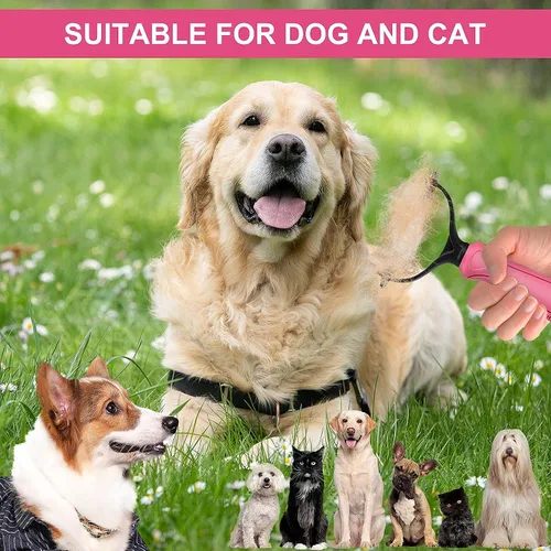 Vista 6 de Rastrillo de capa interior para perros, cepillo de 2 lados para pelar y desenmascarar para perros, gatos, conejos, herramientas profesionales
