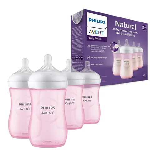 Vista 18 de Philips Avent - Biberón natural con boquilla de respuesta natural, azul, 4 onzas, paquete de 4, SCY900/24