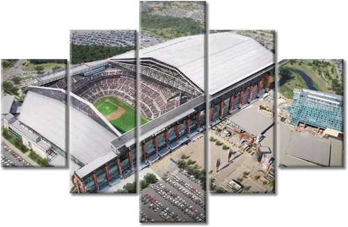 Vista 37 de Busch Stadium Baseball Home Decor St. Louis, Missouri Cityscape - Pósteres e impresiones artísticas de pared de 5 piezas de estadios de béisbol