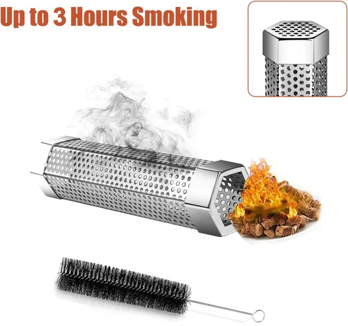 Vista 4 de Tubo de humo para ahumador de pellets de 6 pulgadas, acero inoxidable para ahumador de pellets, accesorios para ahumadores calientes o fríos