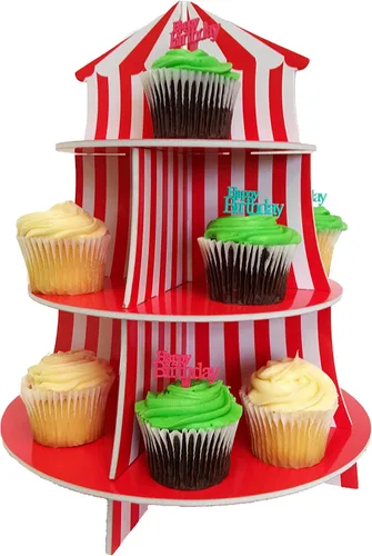 Vista 2 de Soportes para cupcakes, 3 niveles temáticos para cupcakes, soportes para servir cupcakes (carnaval)