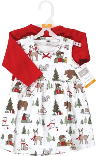 Vista 2 de Hudson Baby - Conjunto de vestido y cárdigan de algodón para niña