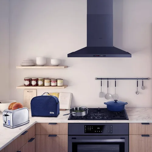Vista 6 de Funda para tostadora de 2 rebanadas, funda para tostadora de electrodomésticos pequeños con bolsillos para cocina, lavable y protección contra