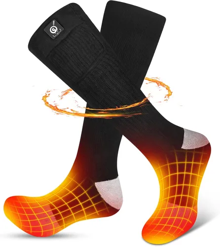 Vista 12 de SNOW DEER - Calcetines térmicos eléctricos recargables mejorados, 7.4 V, batería de 2200 mAh para clima frío para hombres y mujeres, calcetines