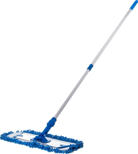 Vista 3 de FLO-PAC - Almohadilla para trapeador seco, flecos en bucle con centro de microfibra para limpieza de suelos y paredes, 18 pulgadas, azul